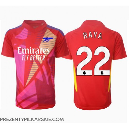Stroje piłkarskie Arsenal David Raya #22 Bramkarskie Koszulka Wyjazdowej 2024-25 Krótki Rękaw